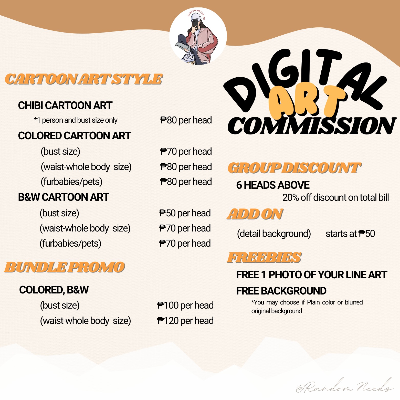 Random Needs PH - Personalized digital cartoon art for...