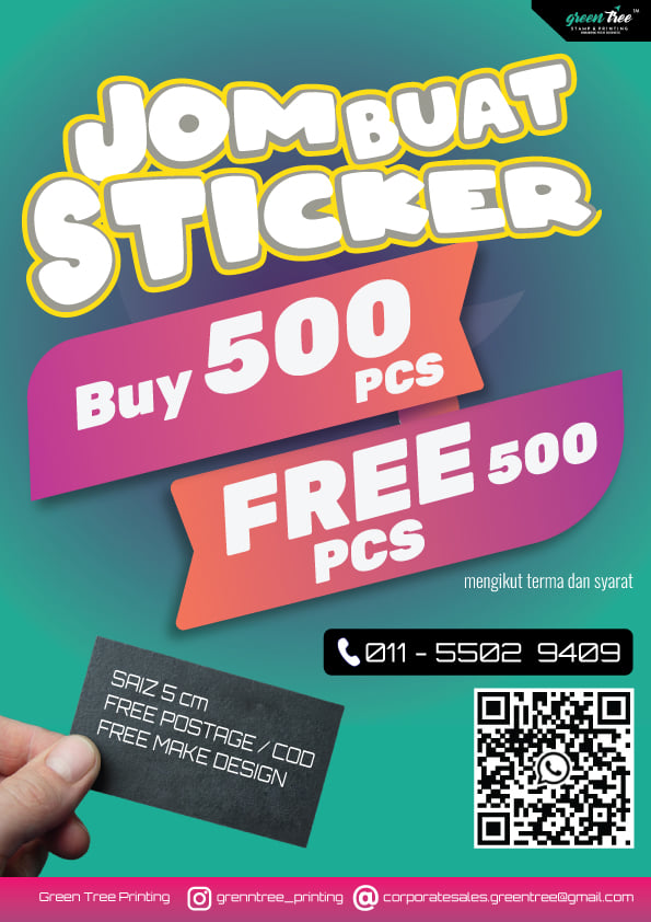 🎉 BUAT 500 STICKER, PERCUMA 500... - Gren Tre Printing