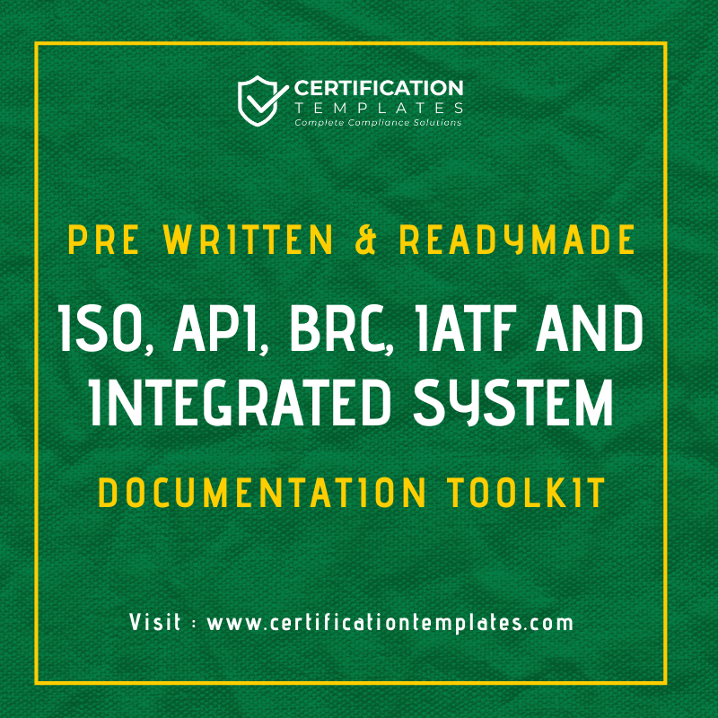 Certification Templates - Do you want to implement the ISO, API, BRC ...