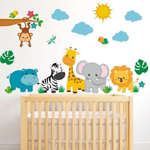Decoracion En Vinil Animalitos Selva Stickers Para Bebes 599 Facebook