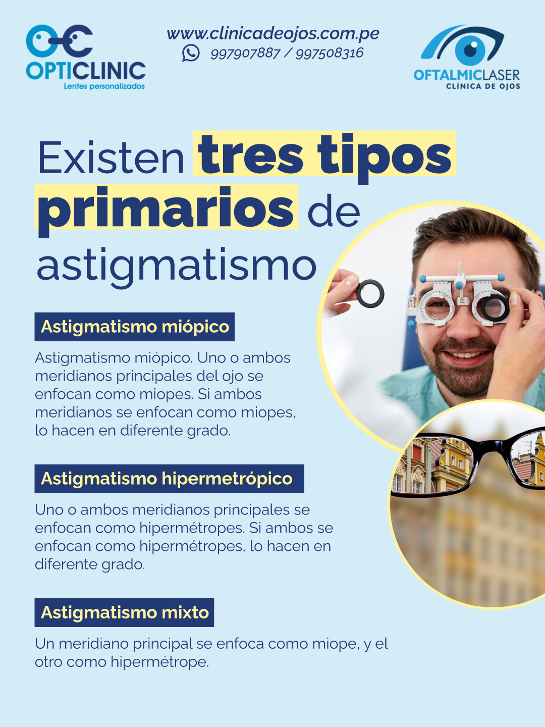 ¿Conoces los tres tipos... - Clínica de Ojos Oftalmic Laser | Facebook