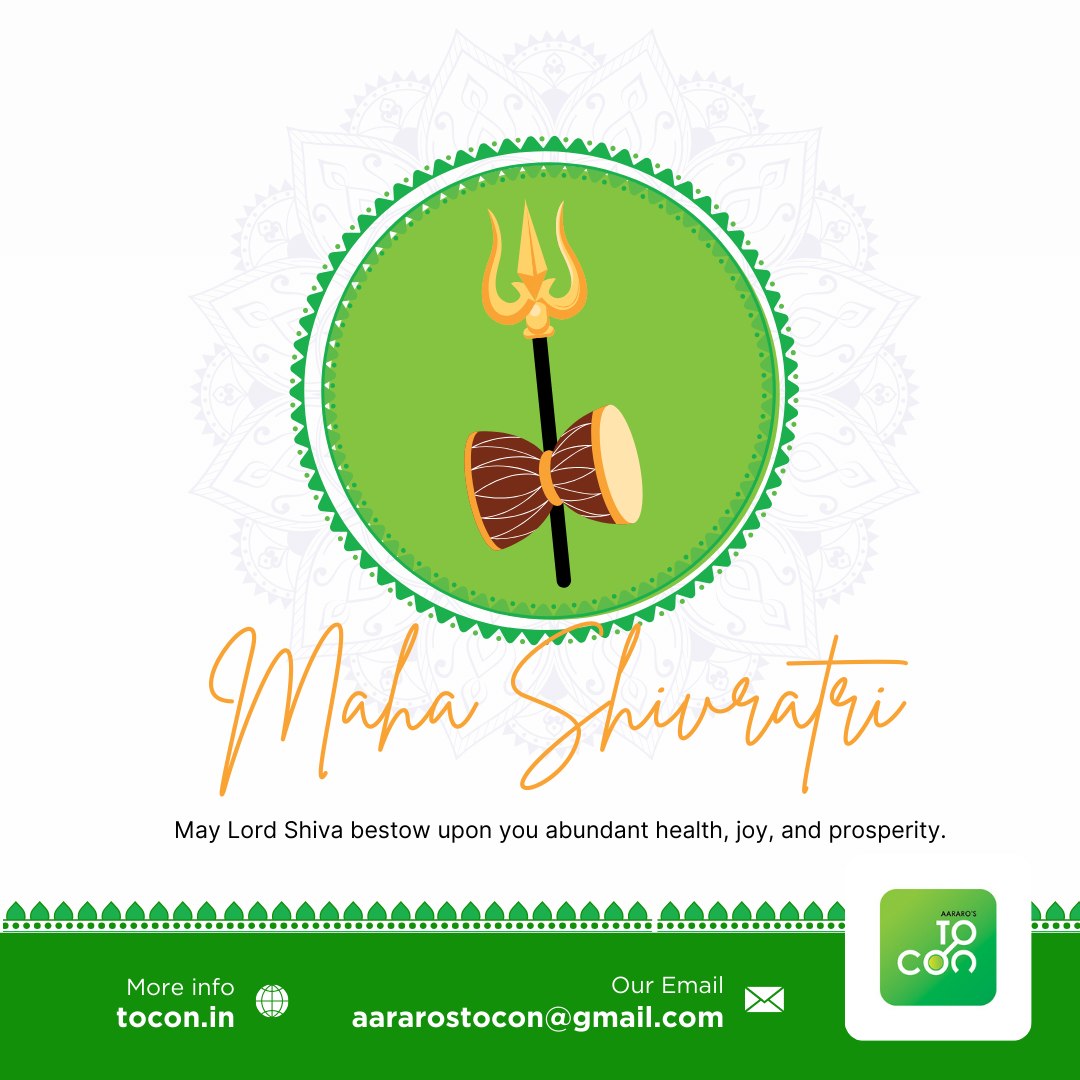 TOCON - On this auspicious occasion of Maha Shivaratri, may Lord Shiva ...