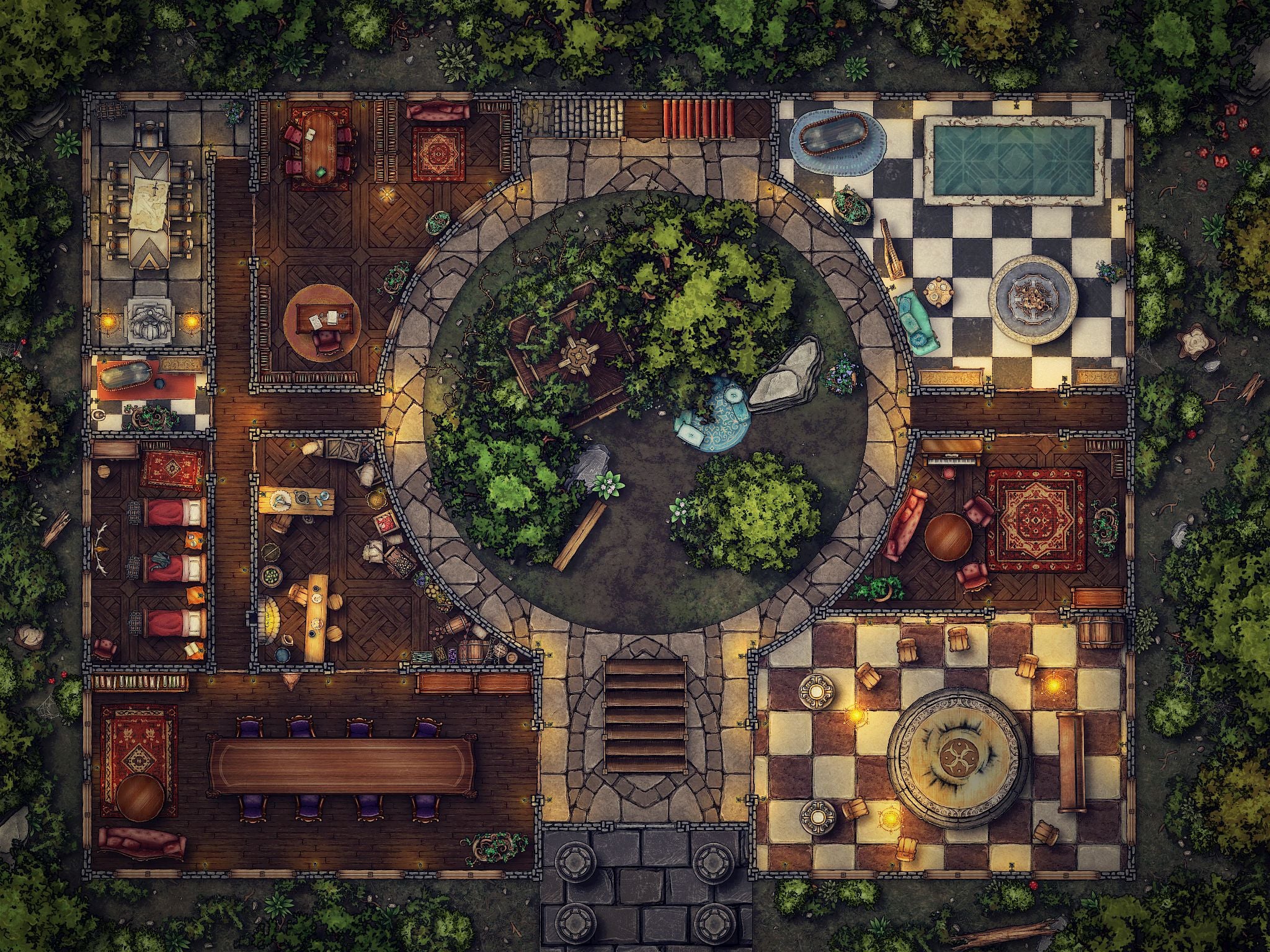 Inkarnate - 🏠 Interior Map 🏠 . "Magnificent Mansion Spell...