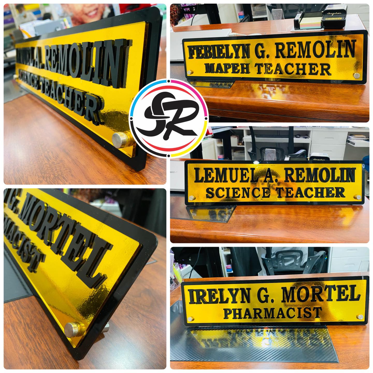Sticker - Personalized Acrylic Name Plate for Desk. Create desk name ...