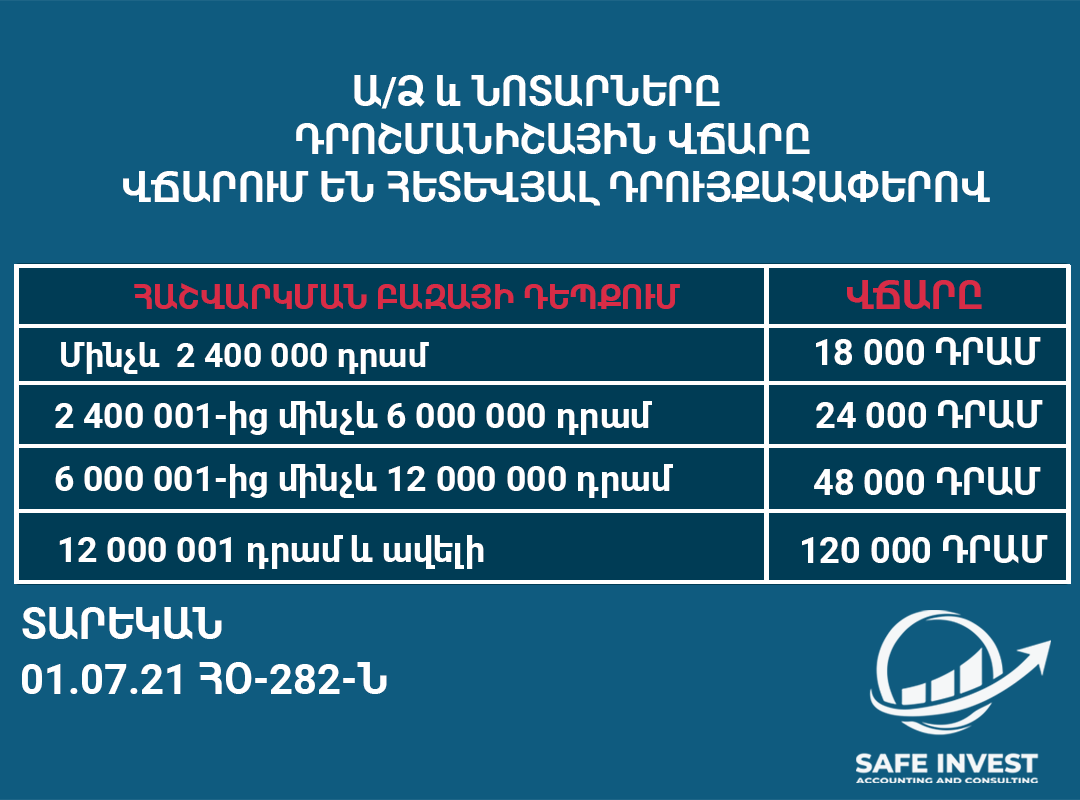 ️Ա/Ձ-ը և նոտարները դրոշմանիշային վճարը վճարում են հետևյալ ...