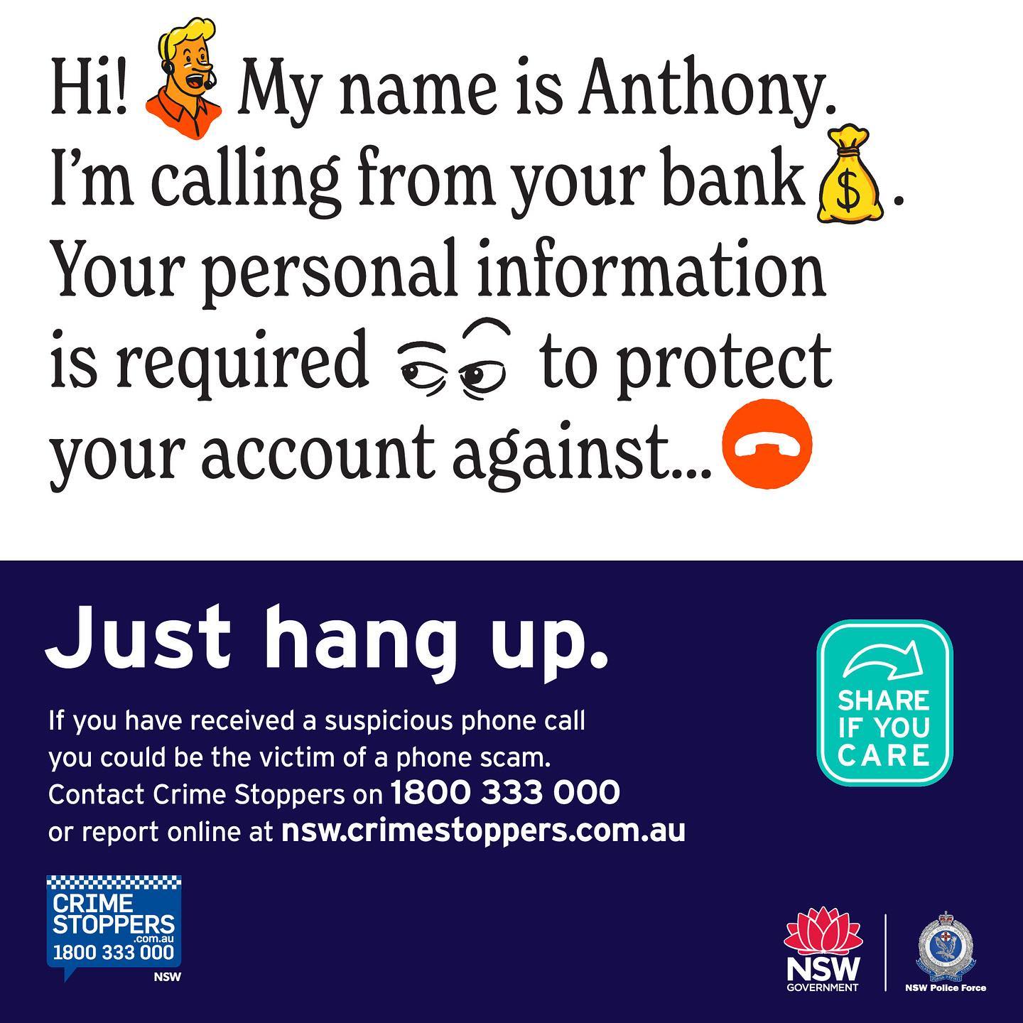 Be “SCAM ALERT”. Scam activity has... - Crime Stoppers NSW | Facebook