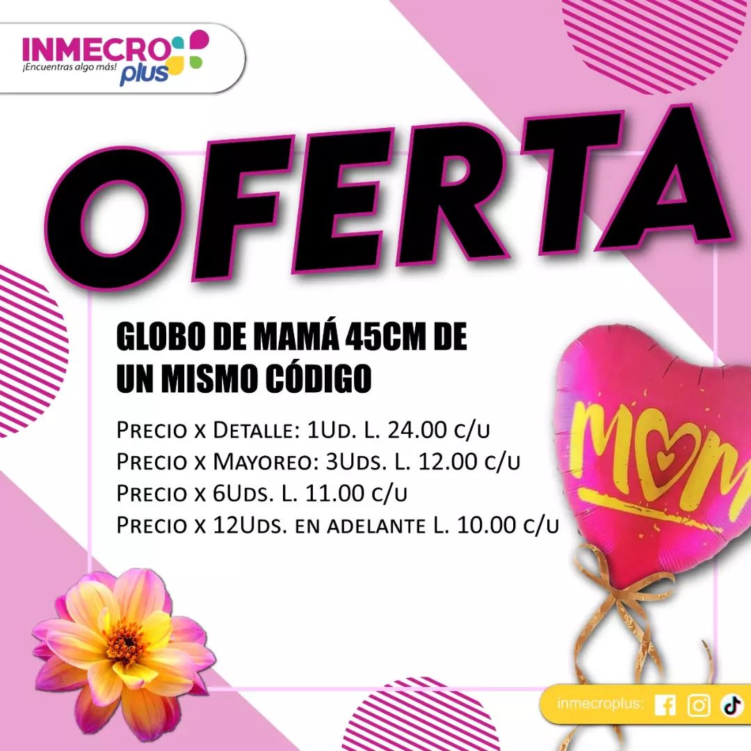 Inmecro Plus - 🌷¡APROVECHA, GRAN OFERTA EN GLOBOS MAMÁ DE... | Facebook