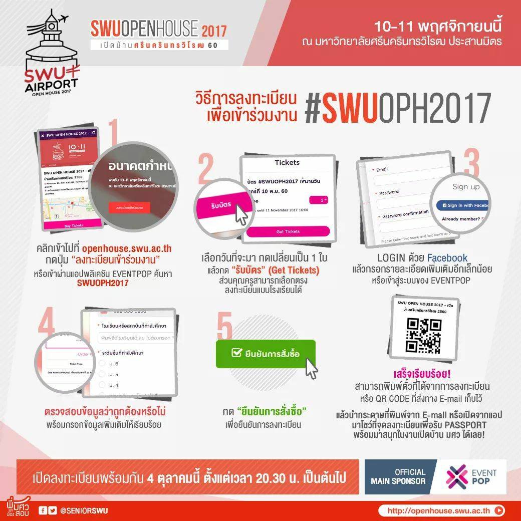 วิธีลงทะเบียนเข้าร่วมงาน SWU Open... - Materials Science SWU | Facebook