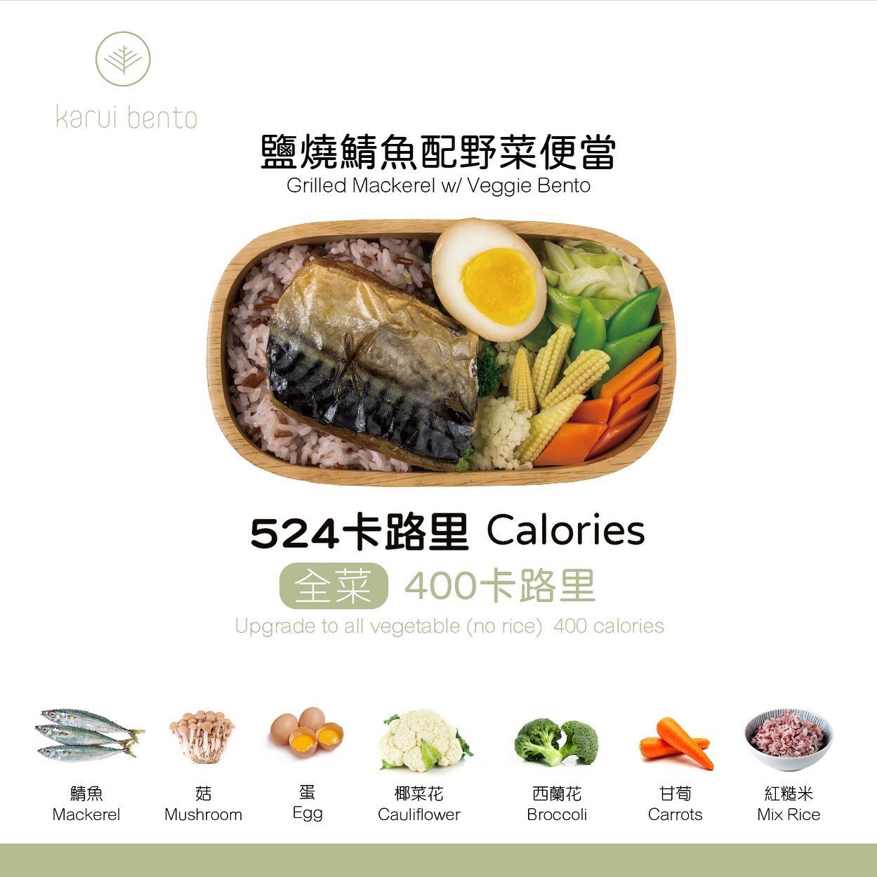 Karui - 鯖魚配野菜便當｜Mackerel w/ Green Pepper w/ Veggie Bento 鯖魚富含omega-3不 ...