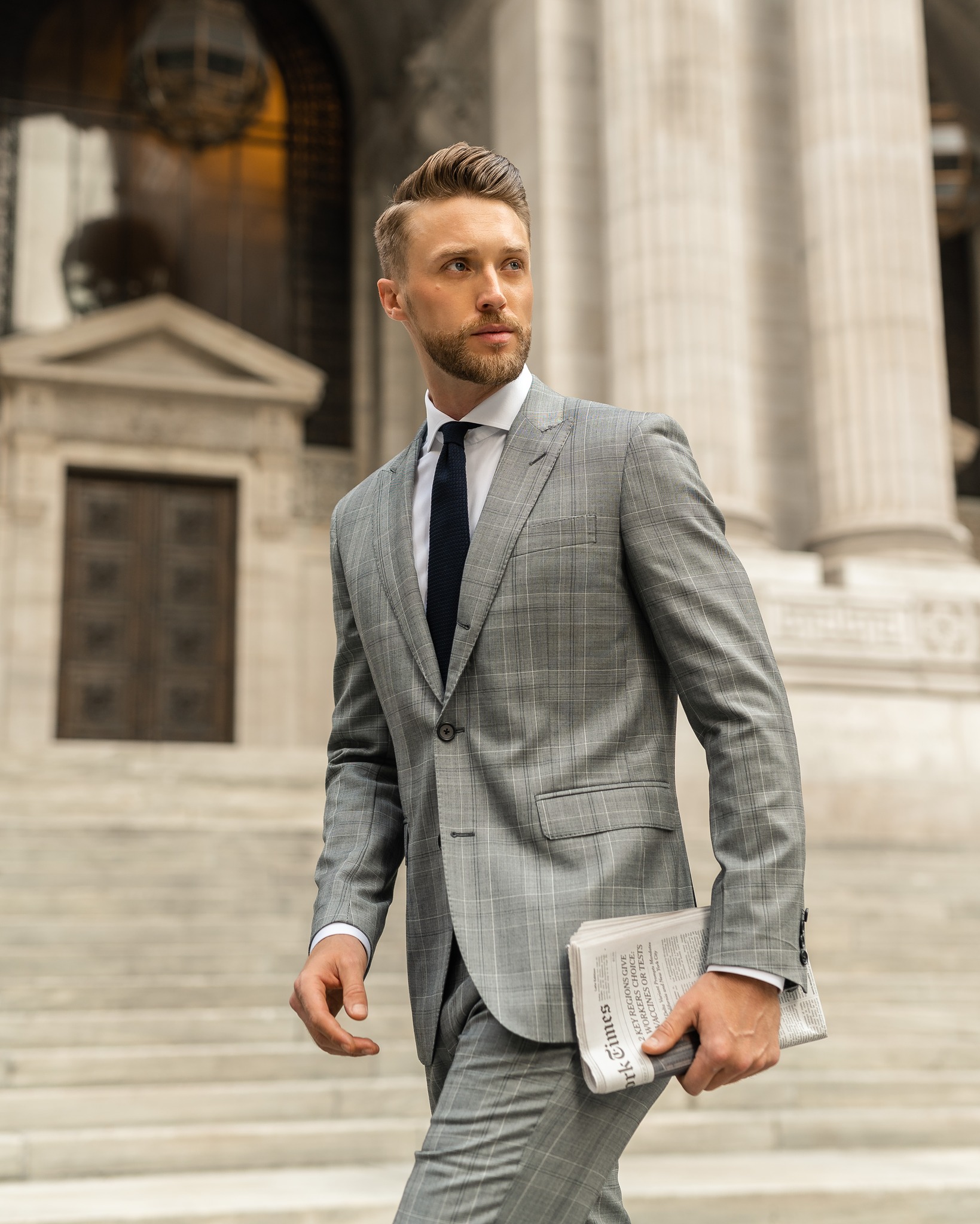 Fine Lines. @BenBrewster stays polished in plaid with our 1818