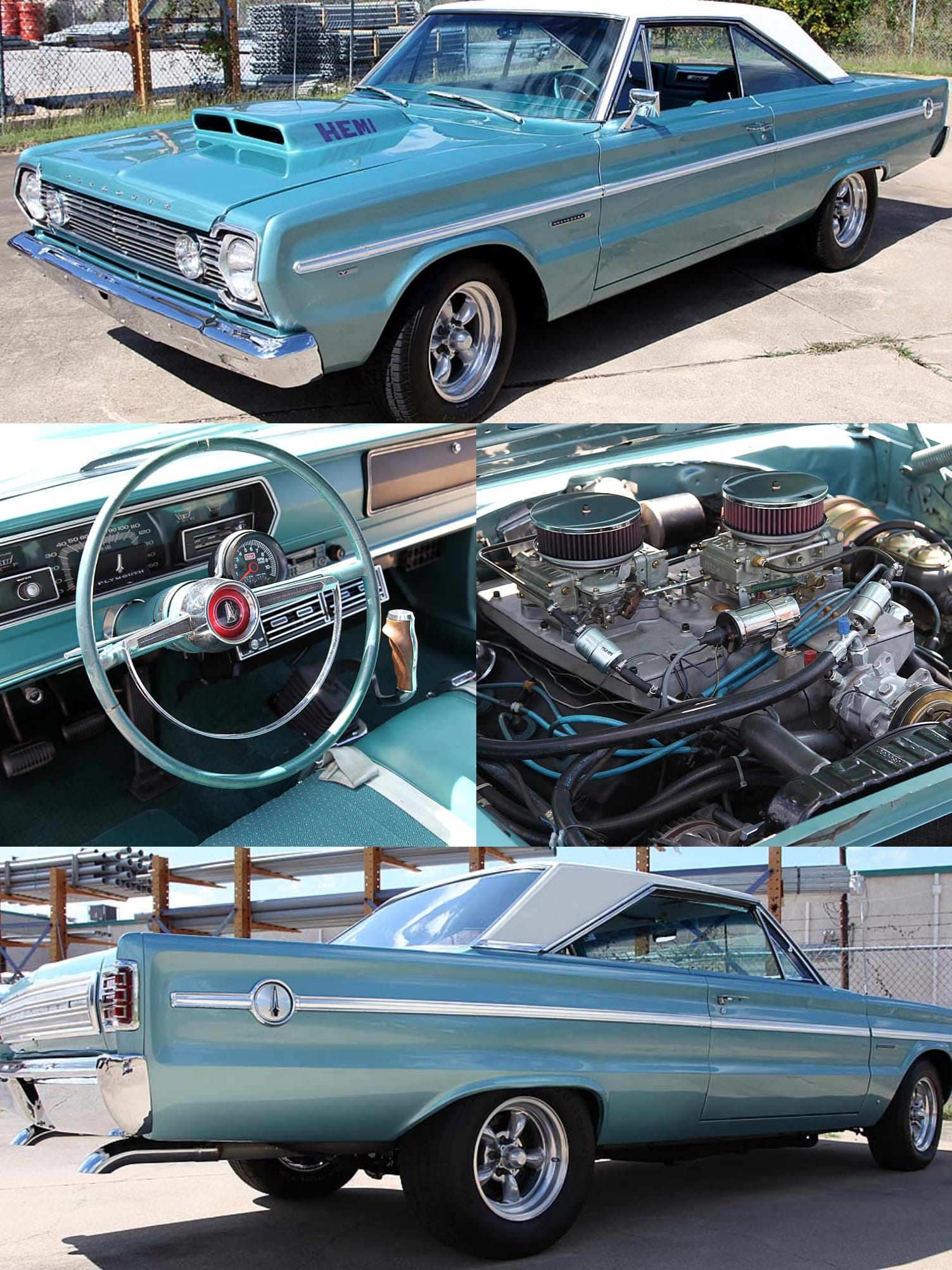 1965 Plymouth Belvedere third-gen 6.4L Hemi with a 4speedgearbox.