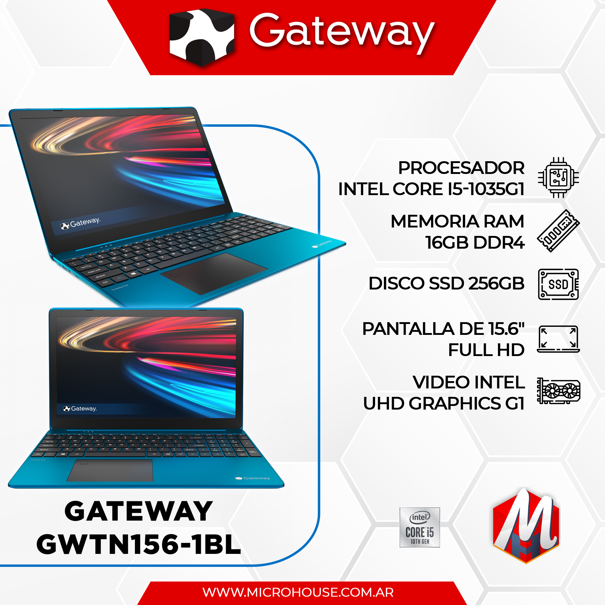DISPLAY SCHERMO GATEWAY GWTN156-7BK SERIES 15,6 LED FHD 30PIN IPS