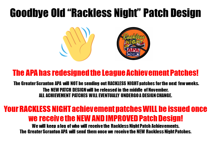 A new era of patches... The NEW... - Greater Scranton APA