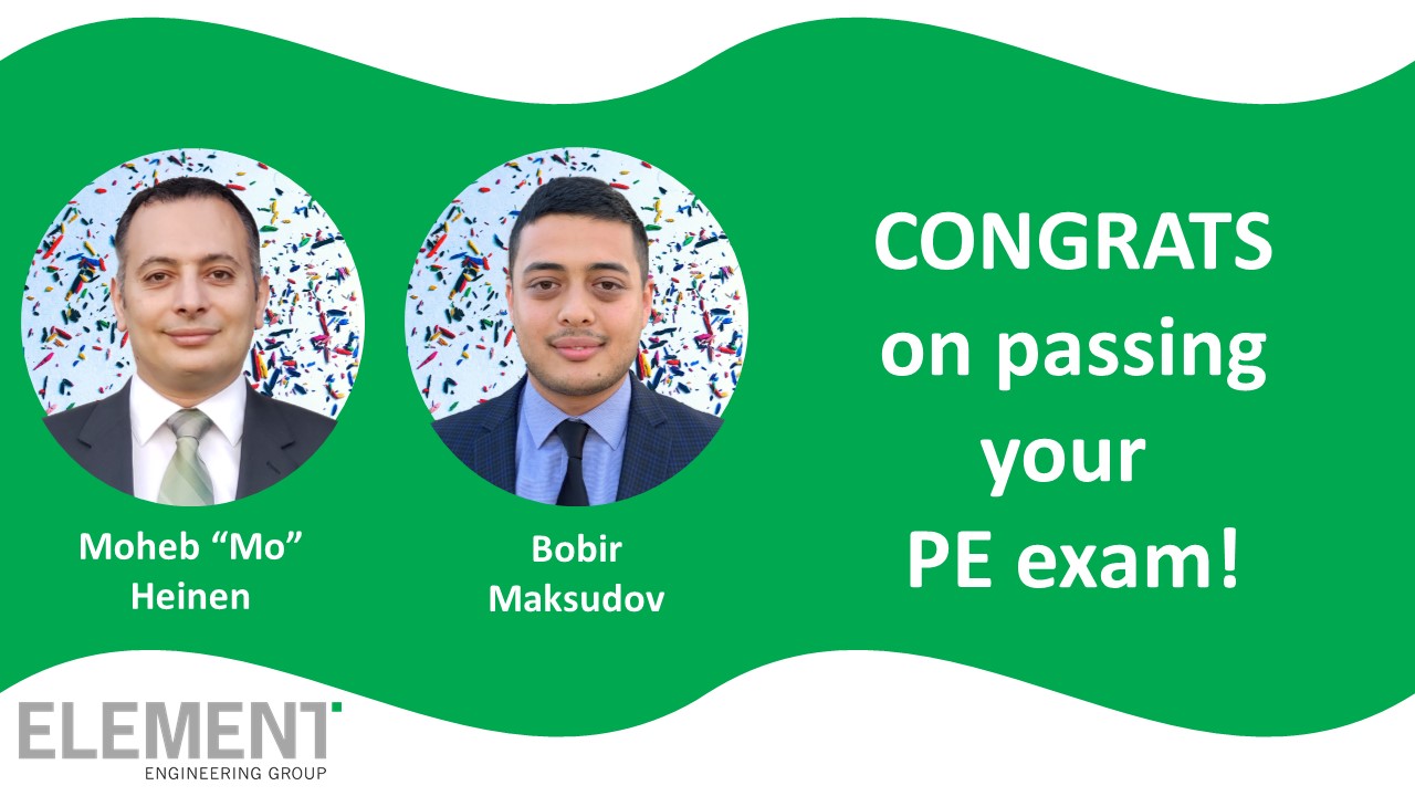 Congrats Moheb Heinen, E.I.... - Element Engineering Group | Facebook