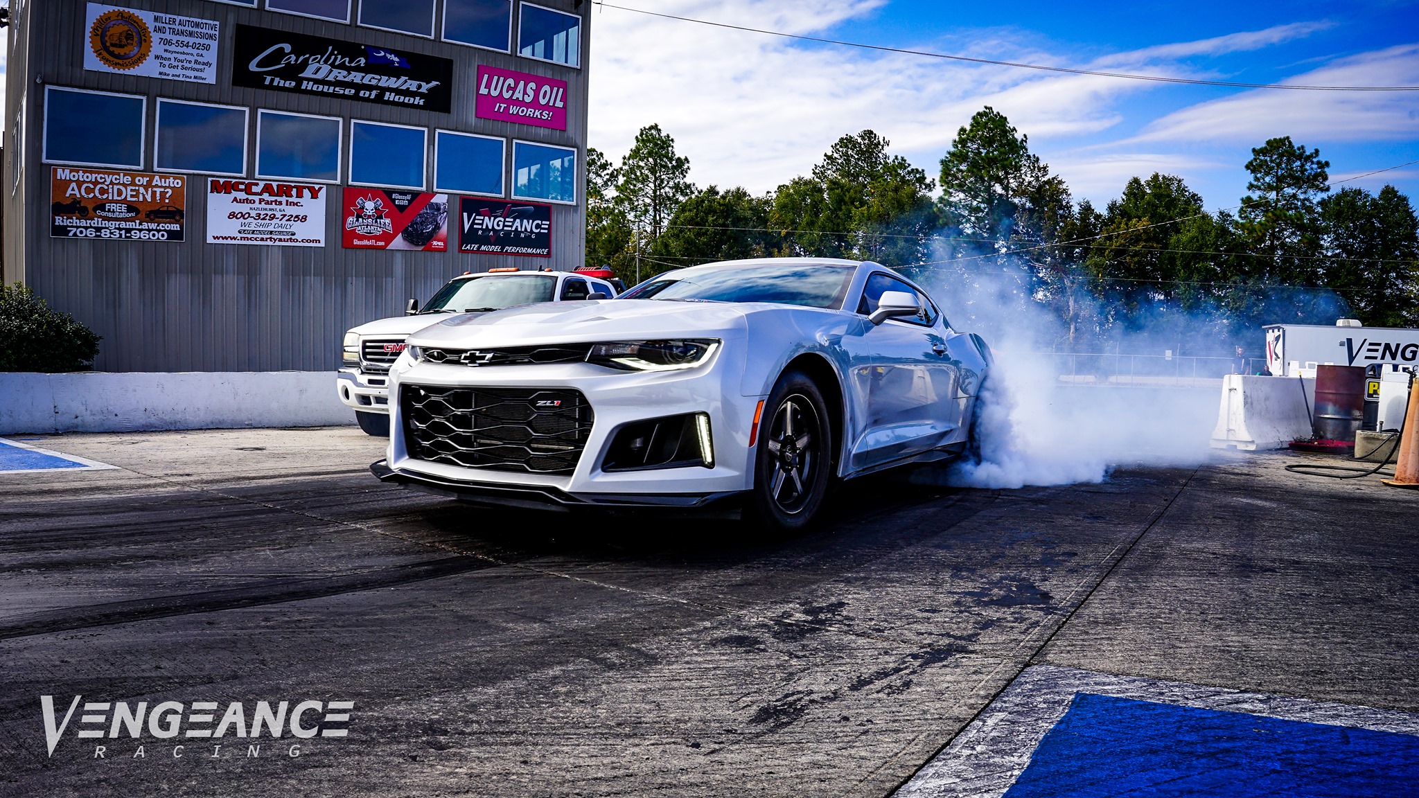A day at the dragstrip beats the office... - Vengeance Racing