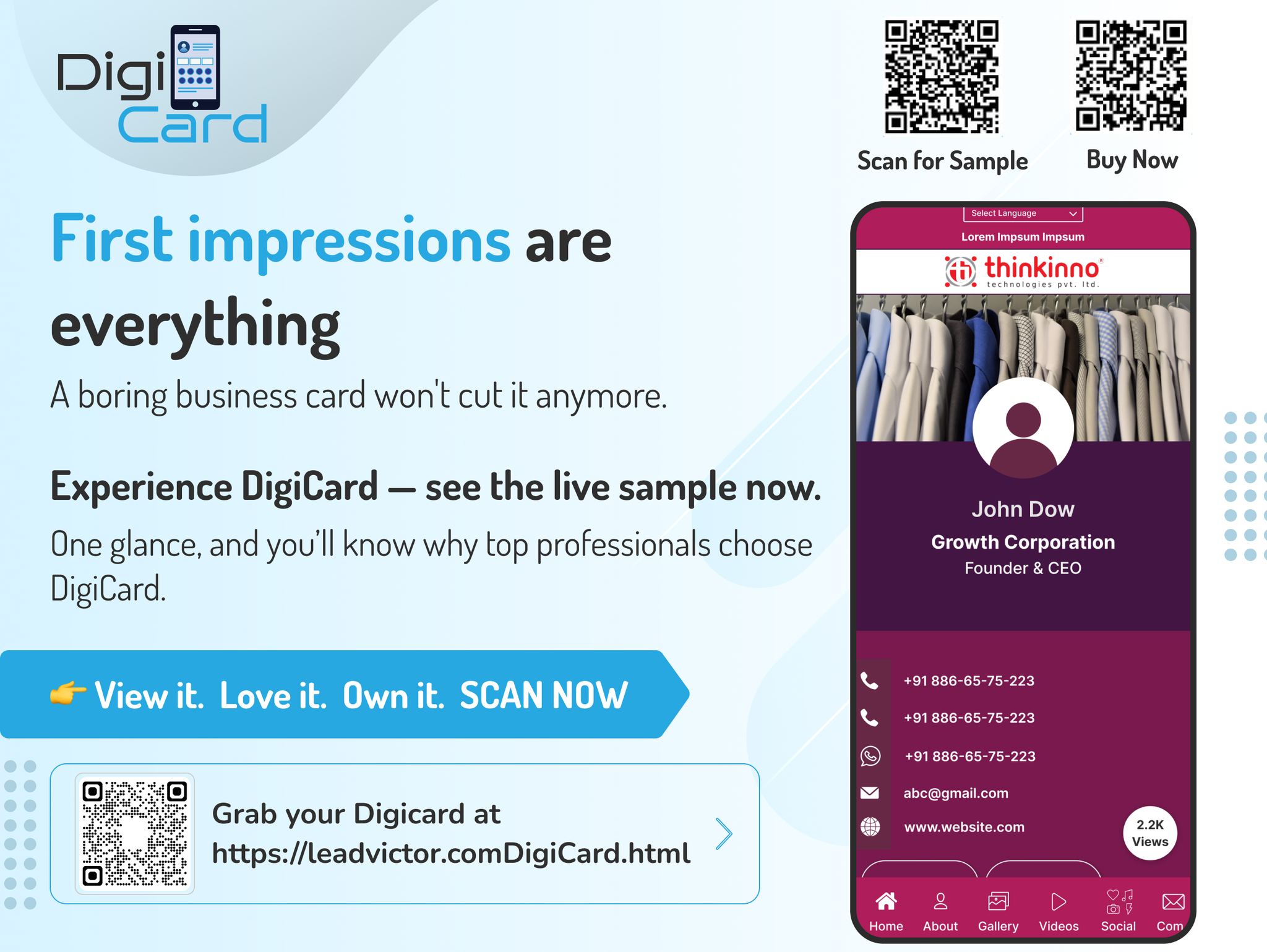 DigiCard - Online Business Card by Thinkinno