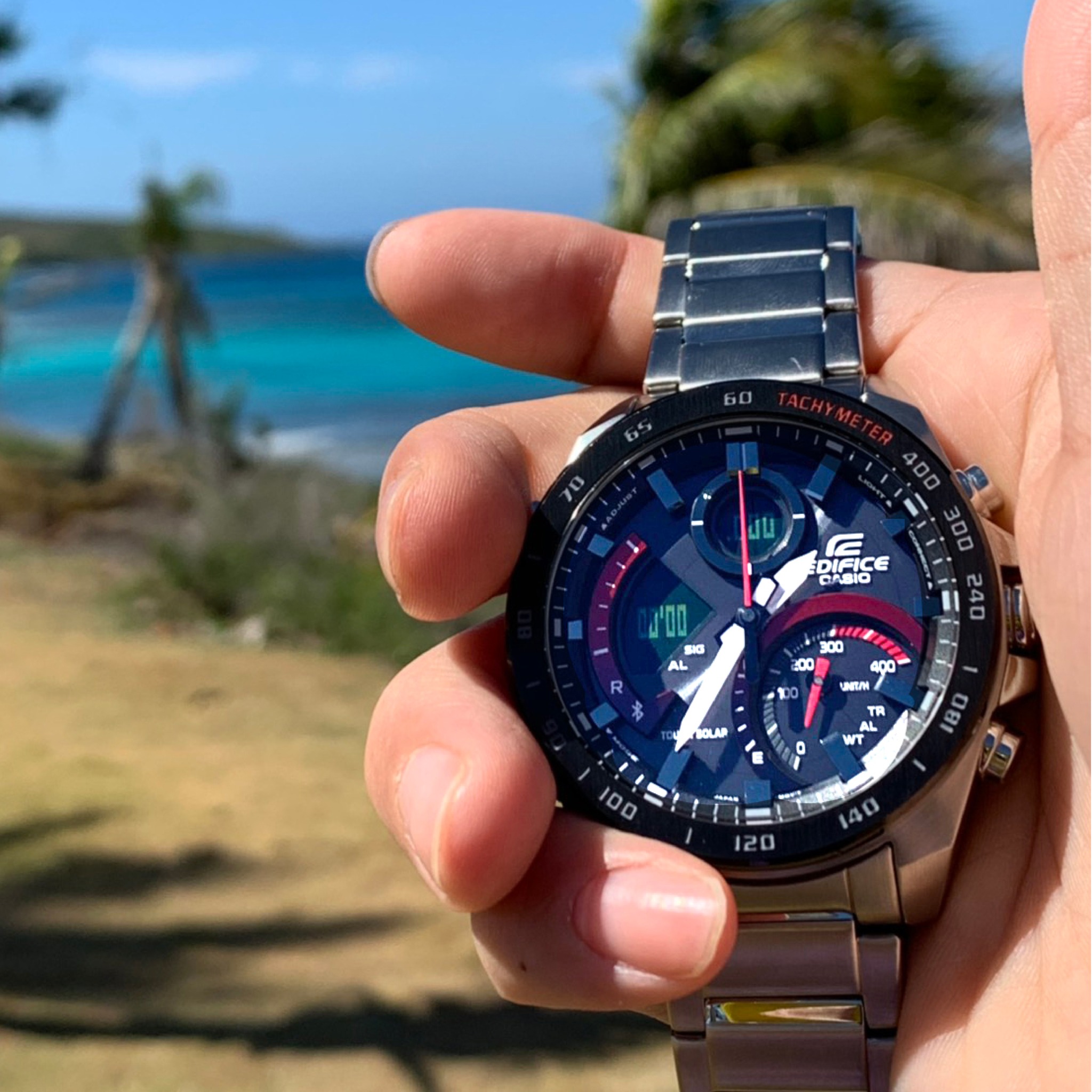 Introducing EQS-800CDB Solar-Powered Chronograph with Carbon Fiber