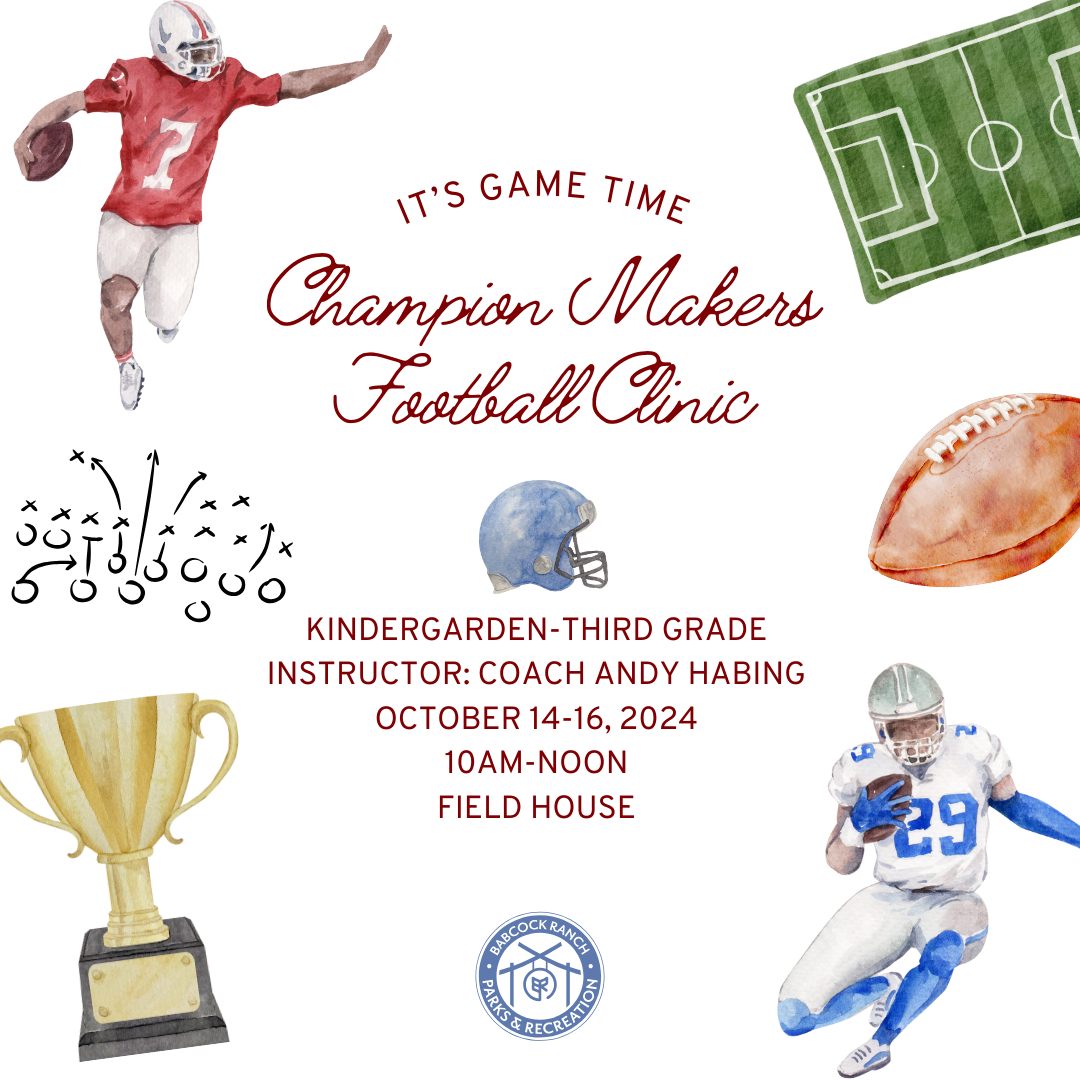 Champion Makers football clinic for kids in Babcock Ranch