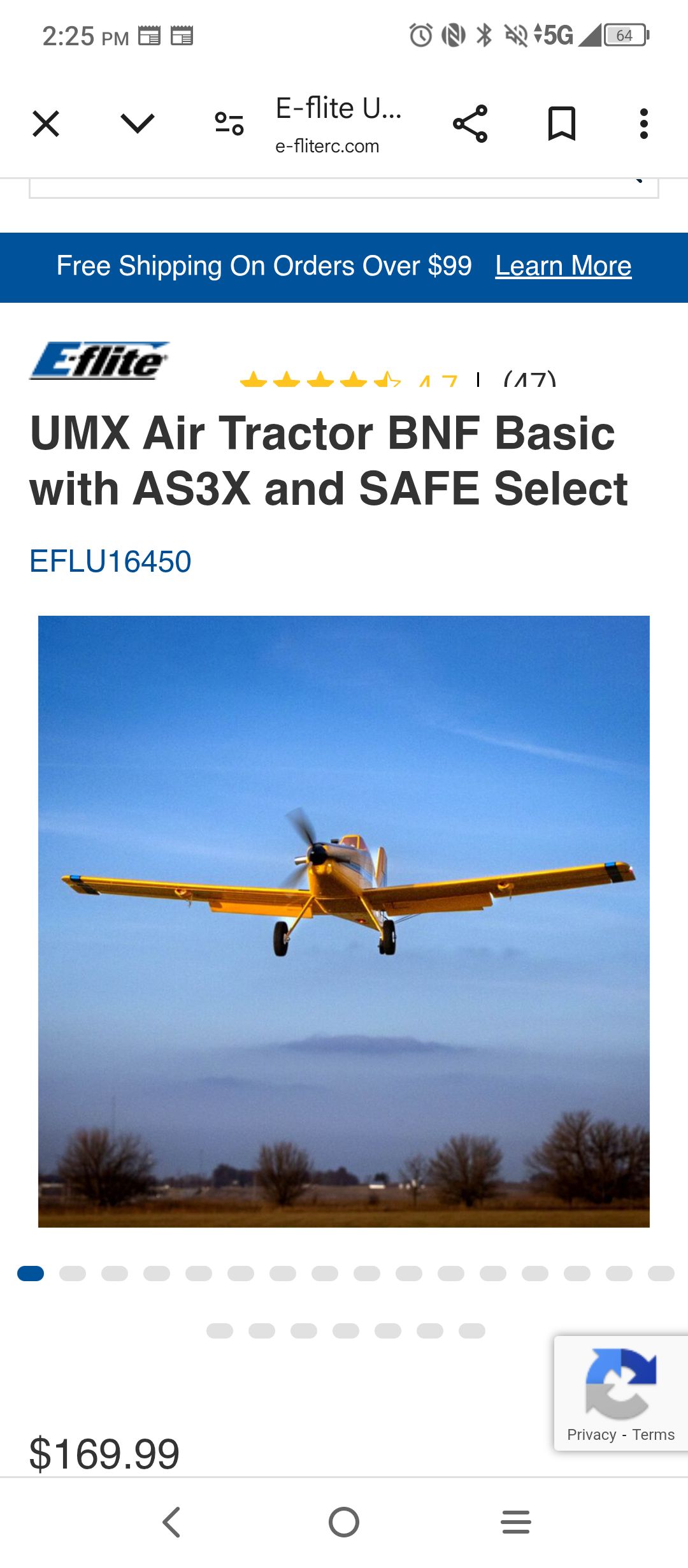 Air Tractor UMX BNF Basic E-flite avion RC aile basse avec SAFE & AS3X