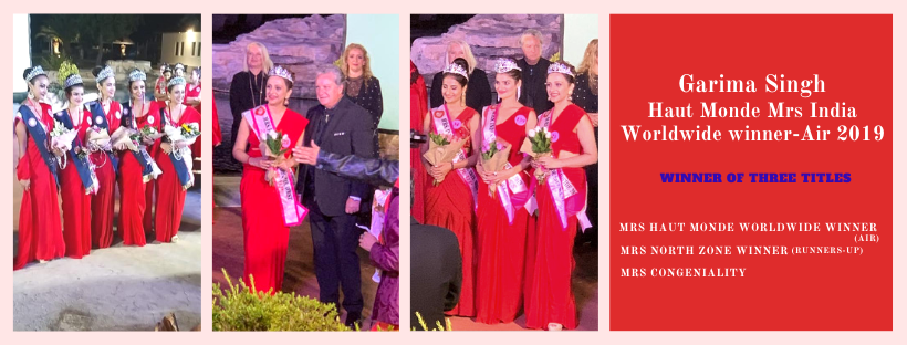 Garima Singh ,Mrs Haut Monde Worldwide Winner - Air2019