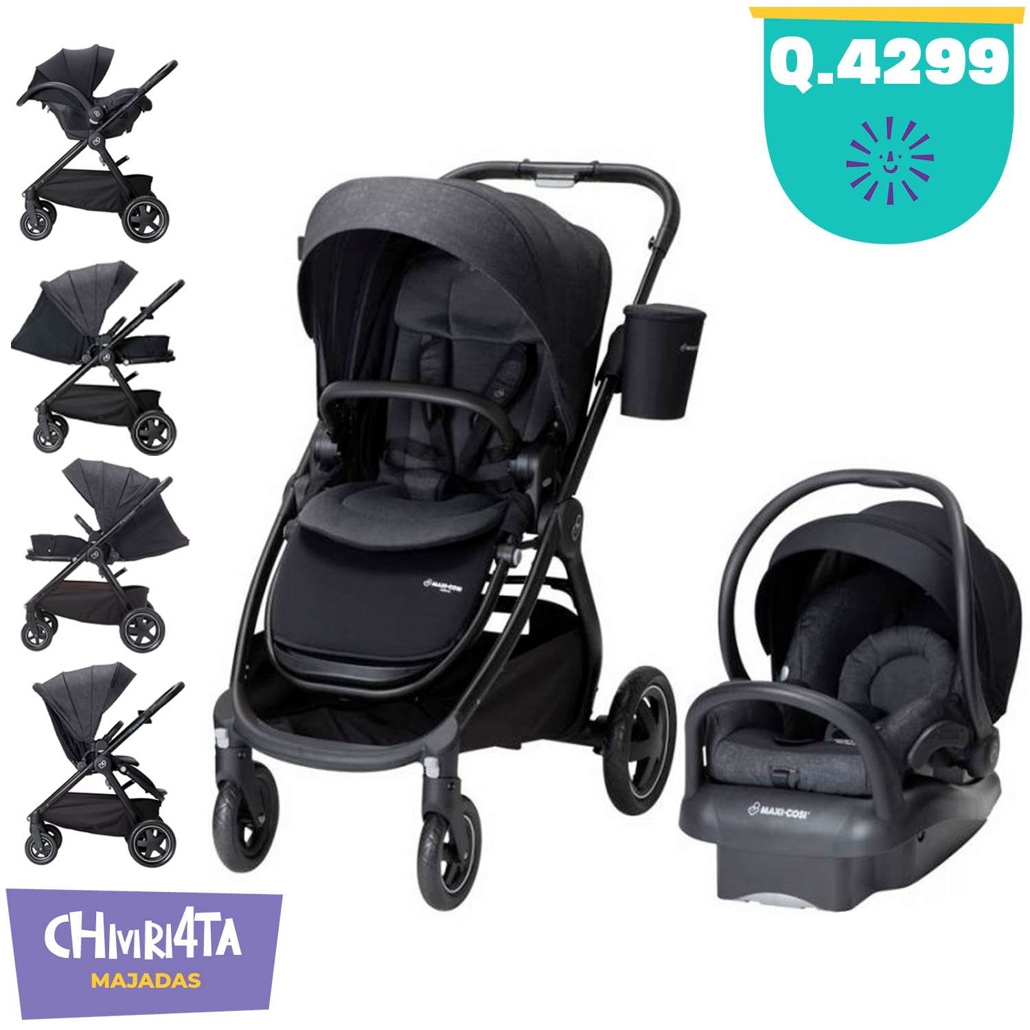 stokke tripp trapp stabilizers Newborn Set Anthracite Comfortable and ergonomic Chicco Replacement Covers & Color:Thunder Grey hide-lifestyle