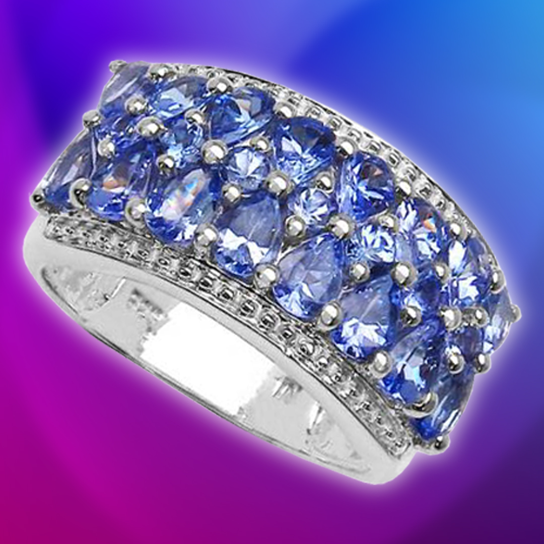 Spectacular Womens 14K White Gold Over Solid Sterling Silver