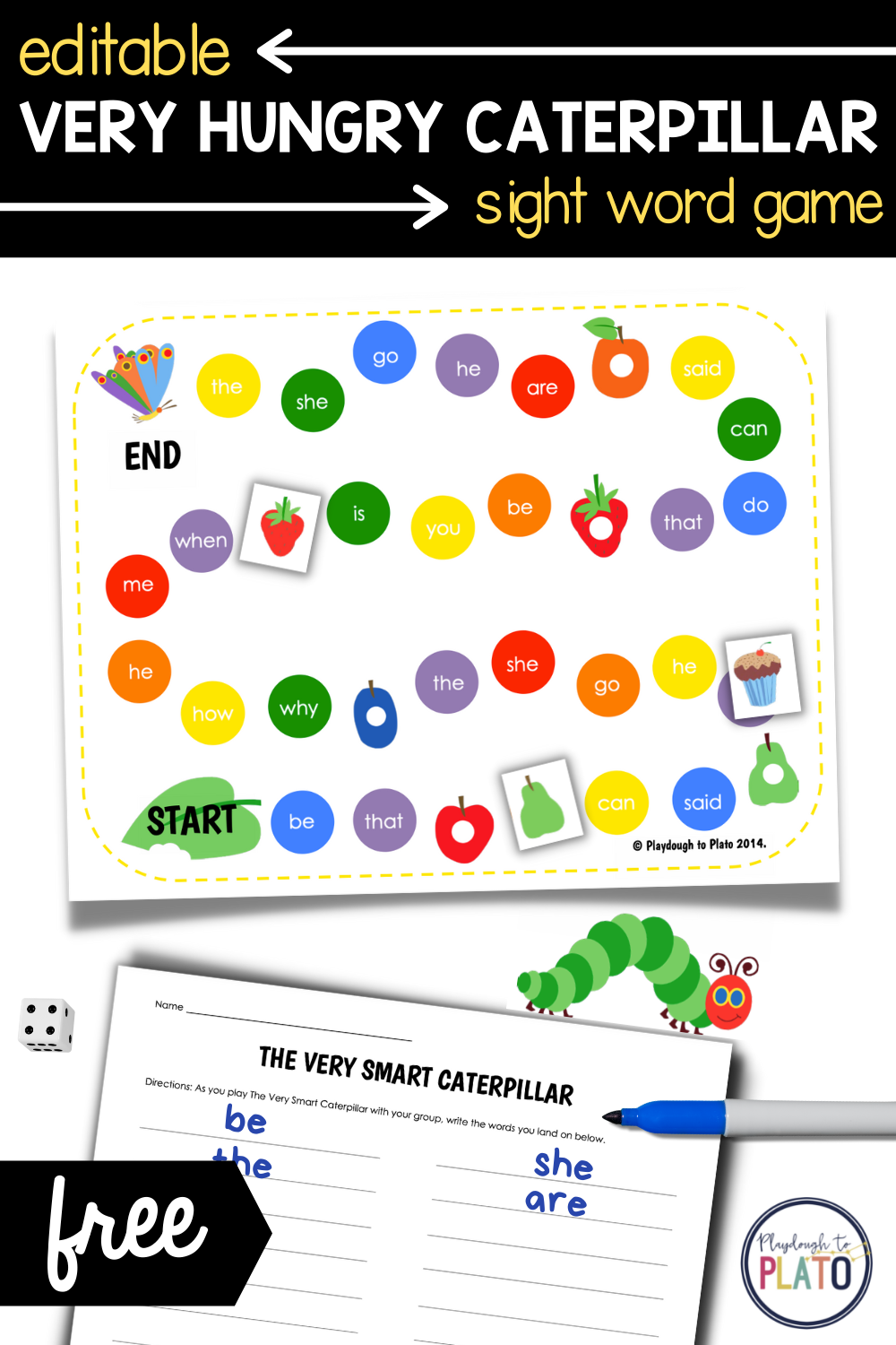 FREE Editable Sight Word Game!!!... - Playdough to Plato | Facebook
