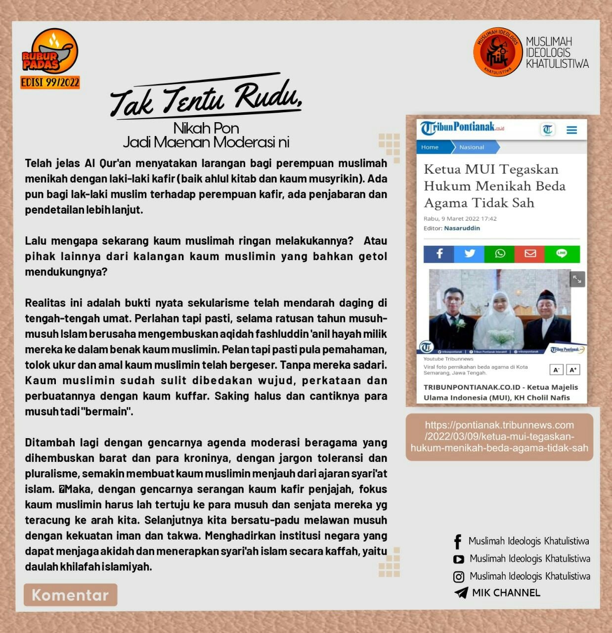 BuburPadas TAK... Muslimah Ideologis Khatulistiwa MIK Facebook