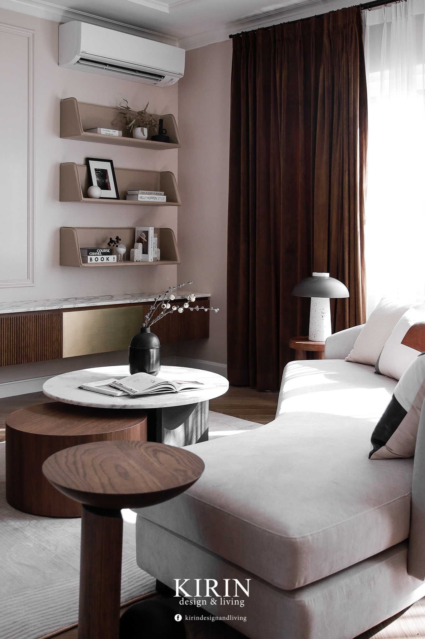 KIRIN design&living - ชั้นวางของที่ผนังลองเป็นดีเทล์หุ้มหนังดูบ้างก็เท่ ...