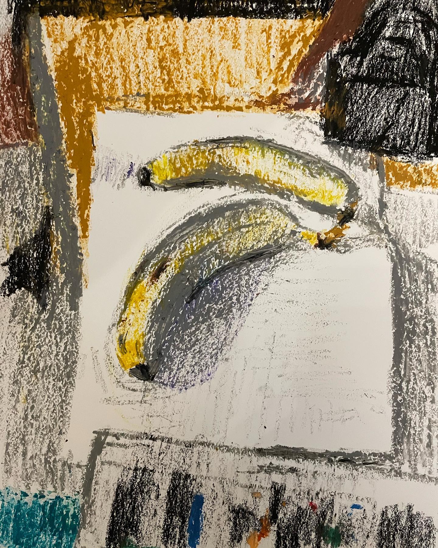Jonathan - What to draw? Bananas! #jonathanfarningham #oilpastel # ...
