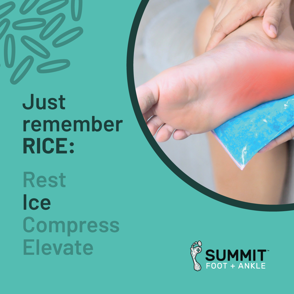 The RICE method is the perfect cliff... - SUMMIT Foot + Ankle | Facebook