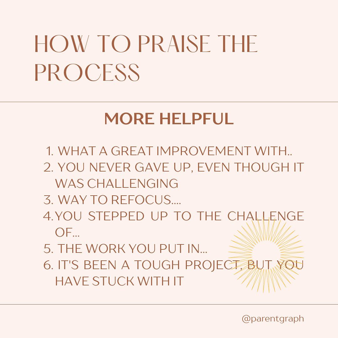 Parent Graph - Person praise focuses on the learner’s... | Facebook