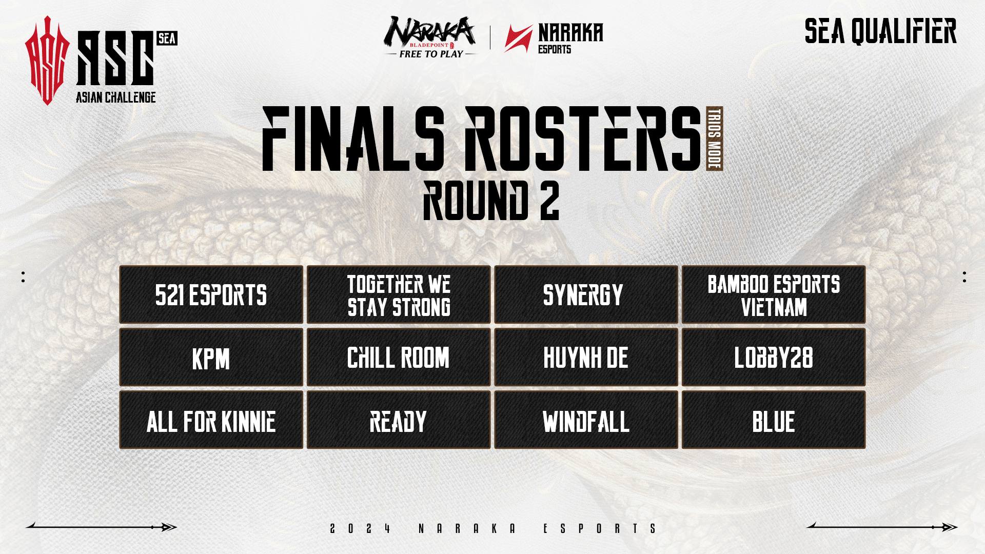 NARAKA Esports - 2024 ASC SEA Round 2 TRIOS Roster... | Facebook