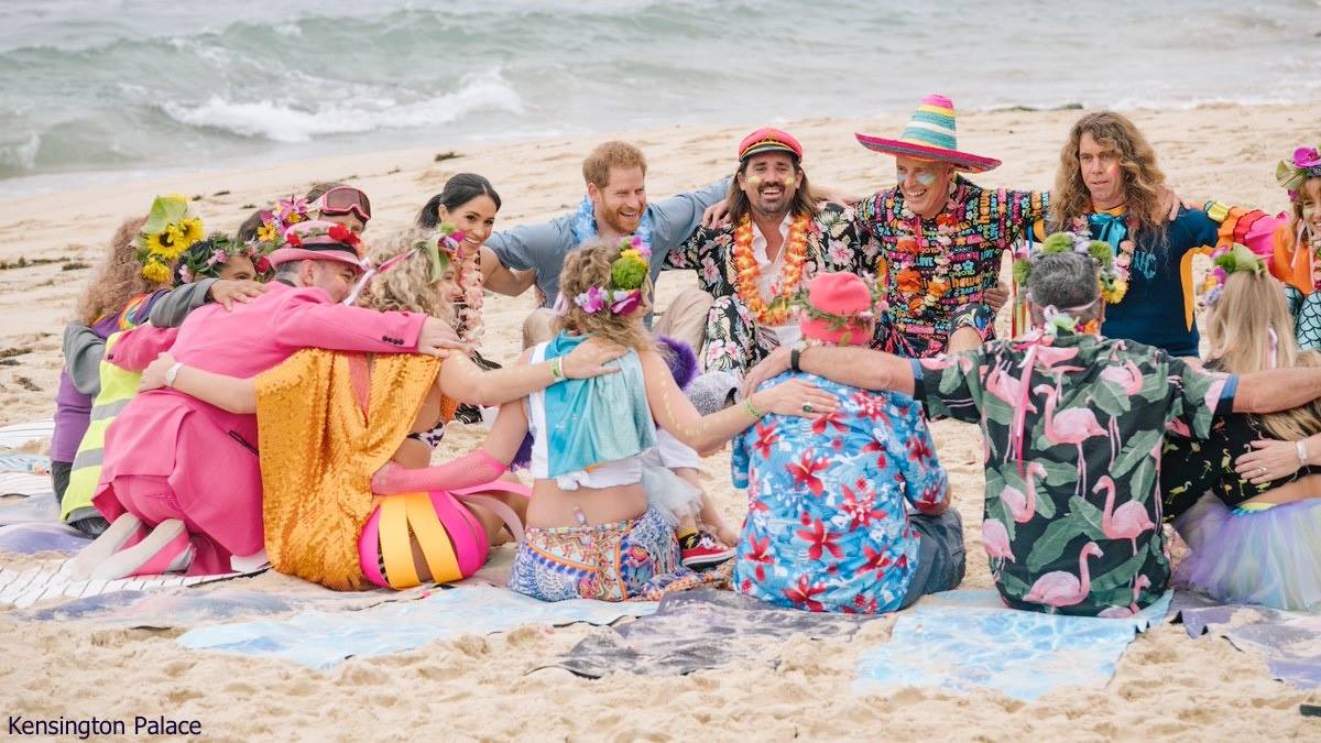 bondi beach dress code Gold tights and floral suits were the for Meghan and Harry's tour of beach. #9News Style:Cream bows Veslaya Plus Size Women's womens_collection