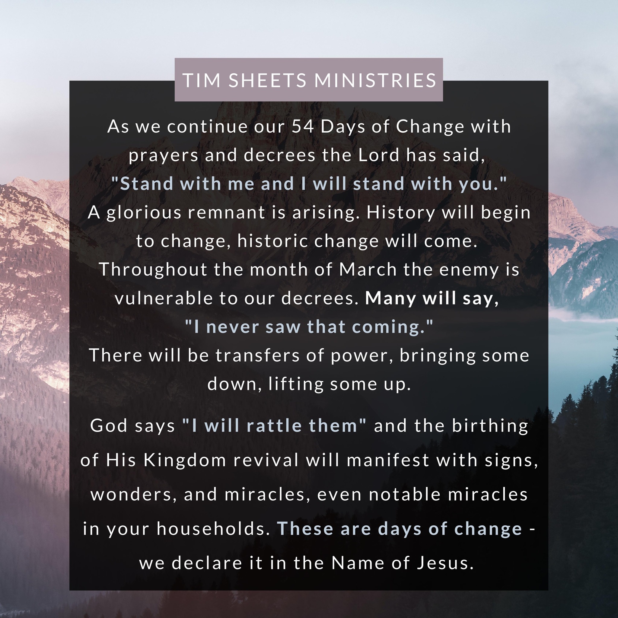 Tim Sheets - As we continue our 54 Days of Change with... | Facebook