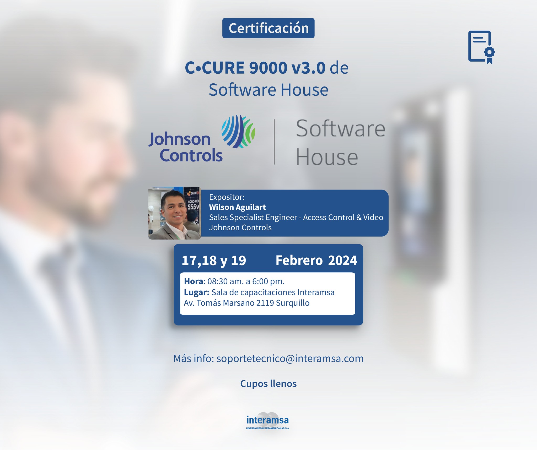 Interamsa - 📢🔐 ¡Certificación C•CURE 9000 v3.0 de Software House! Nos ...