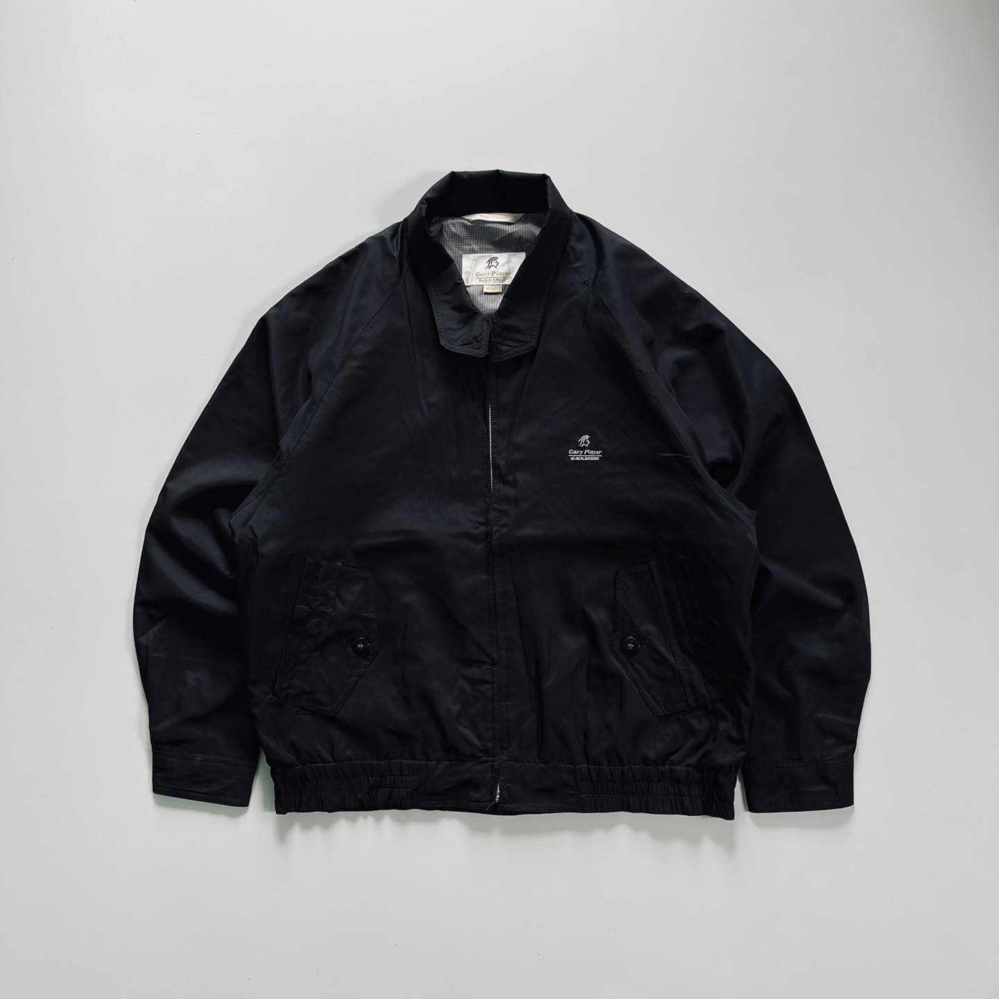 GARY PLAYER BLACK HARRINGTON JACKET ? ◾️SIZE - M ◾️SHOULDER 