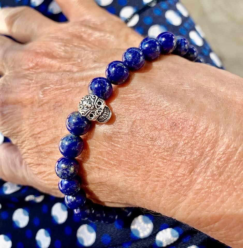 Bracelet En Lapis Lazuli 8mm Avec Pendentif Tortue Turquoise - Artisanat, Neuf Avec étiquettes