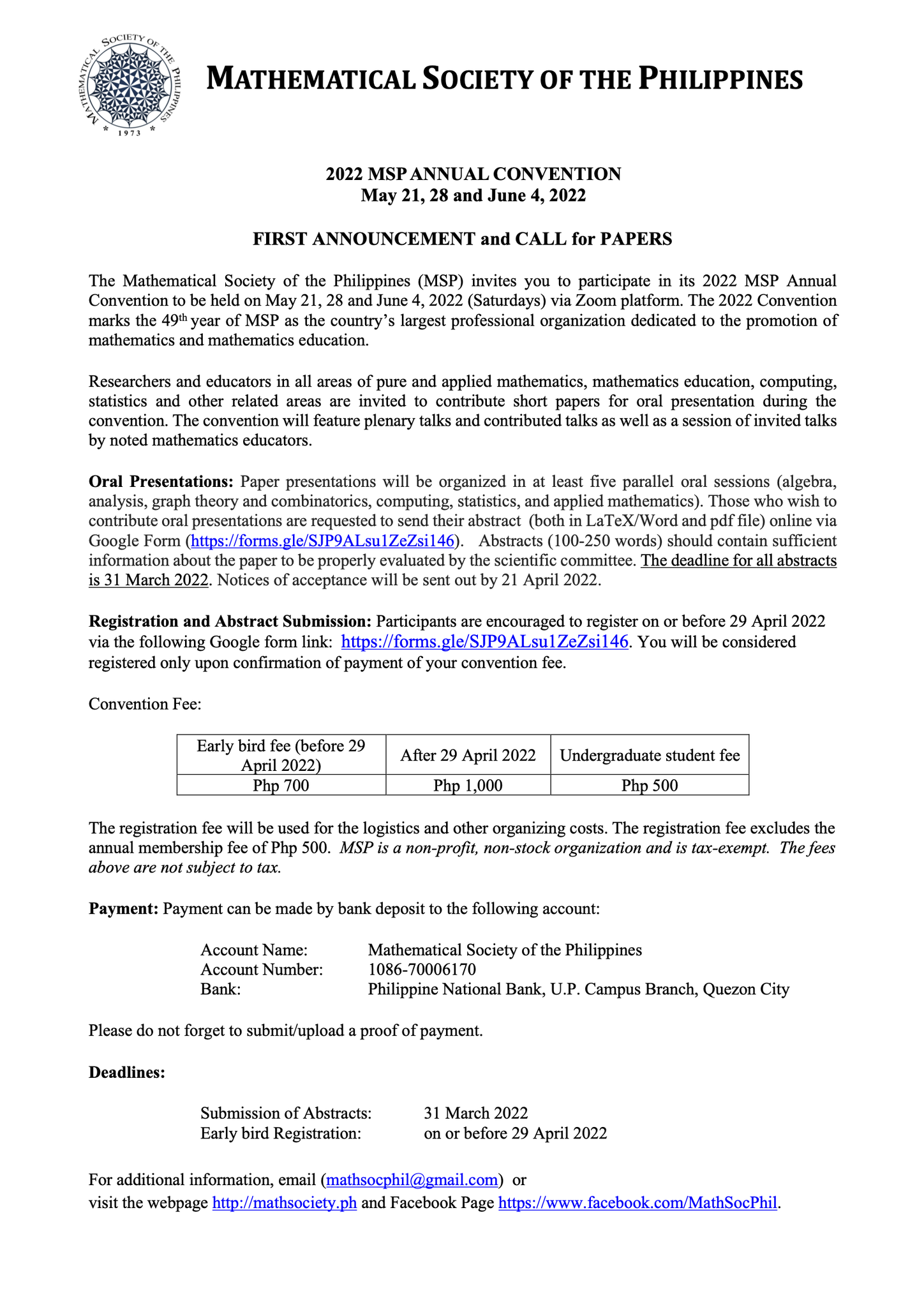 Mathematical Society of the Philippines - 2022 MSP Annual Convention ...