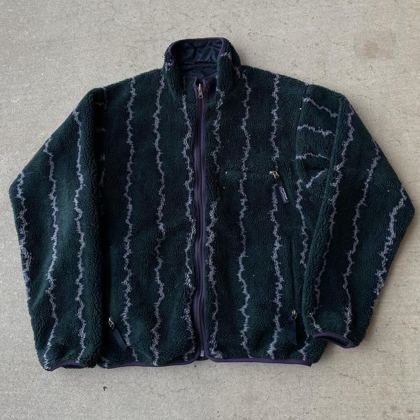 Vintage Patagonia pile jacket and Sierra Designs day pack