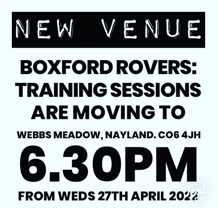 Our preparations continue - New venue... - Boxford Rovers FC