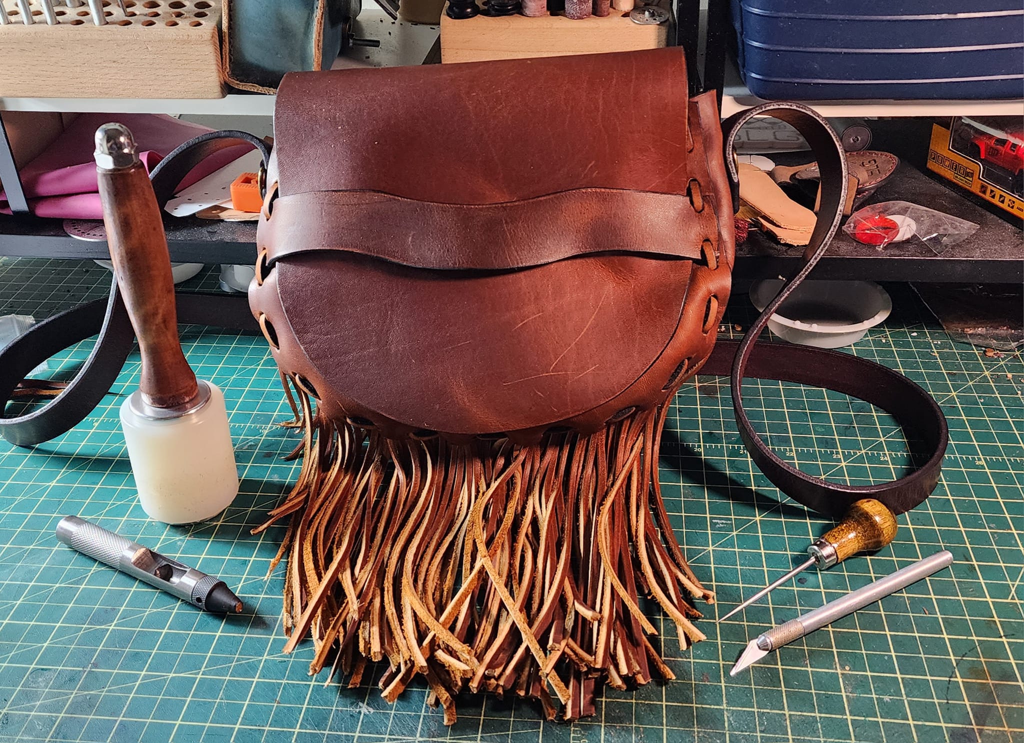 corter leather backpack |Laptop Backpack side flap pockets Corter Leather & Cloth- Brand