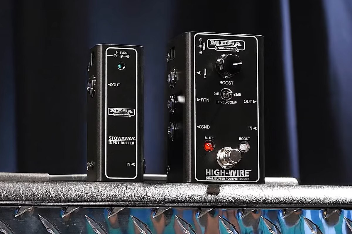 Pedalboard setup with noise gate and Mesa Stowaway input buffer