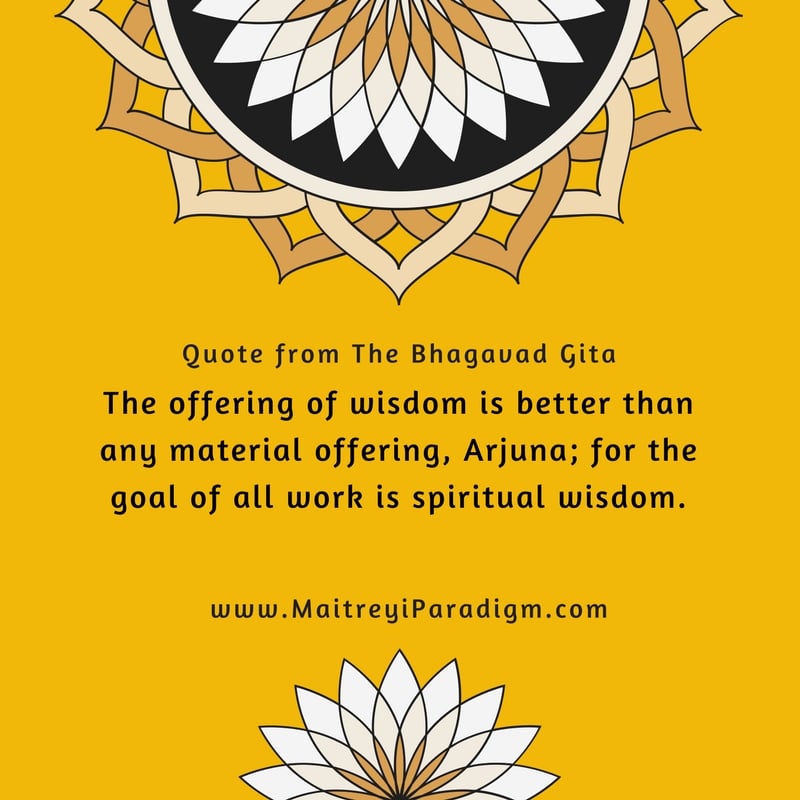 The offering of wisdom... - Vedic Wisdom & Maitreyi Paradigm