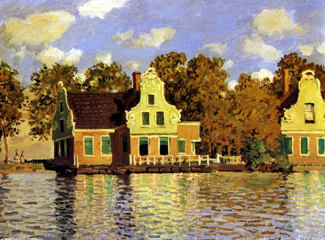 Claude Monet Houses on Bank of the River Zaan at Zaandam, 1871