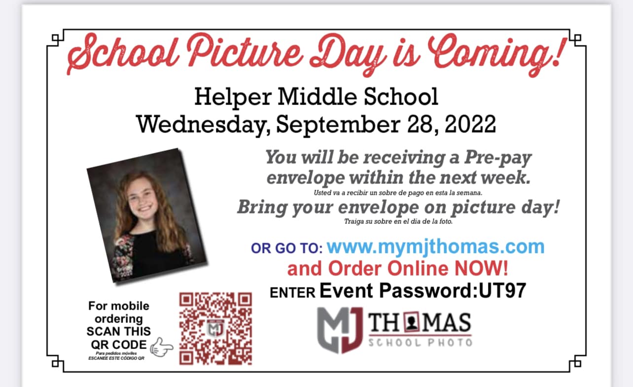 School picture day is September... - Helper Middle School | Facebook