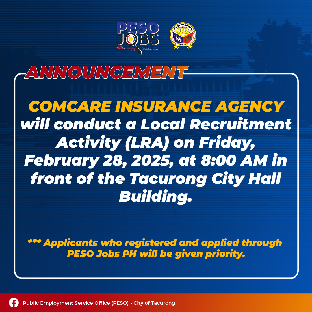PESO Jobs PH - 𝐂𝐎𝐌𝐂𝐀𝐑𝐄 𝐈𝐍𝐒𝐔𝐑𝐀𝐍𝐂𝐄 𝐀𝐆𝐄𝐍𝐂𝐘 is expanding and... | Facebook