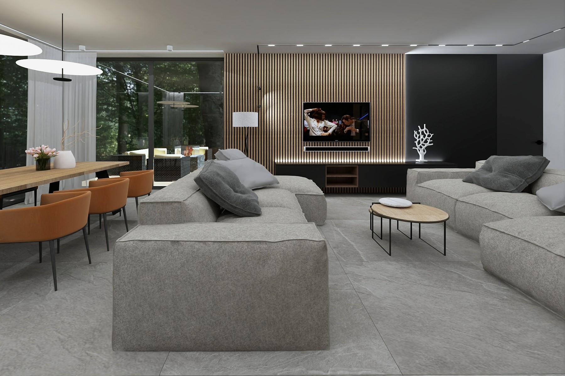 Lil'LET - Architektura i projektowanie wnętrz - Koncepcja salonu z ...
