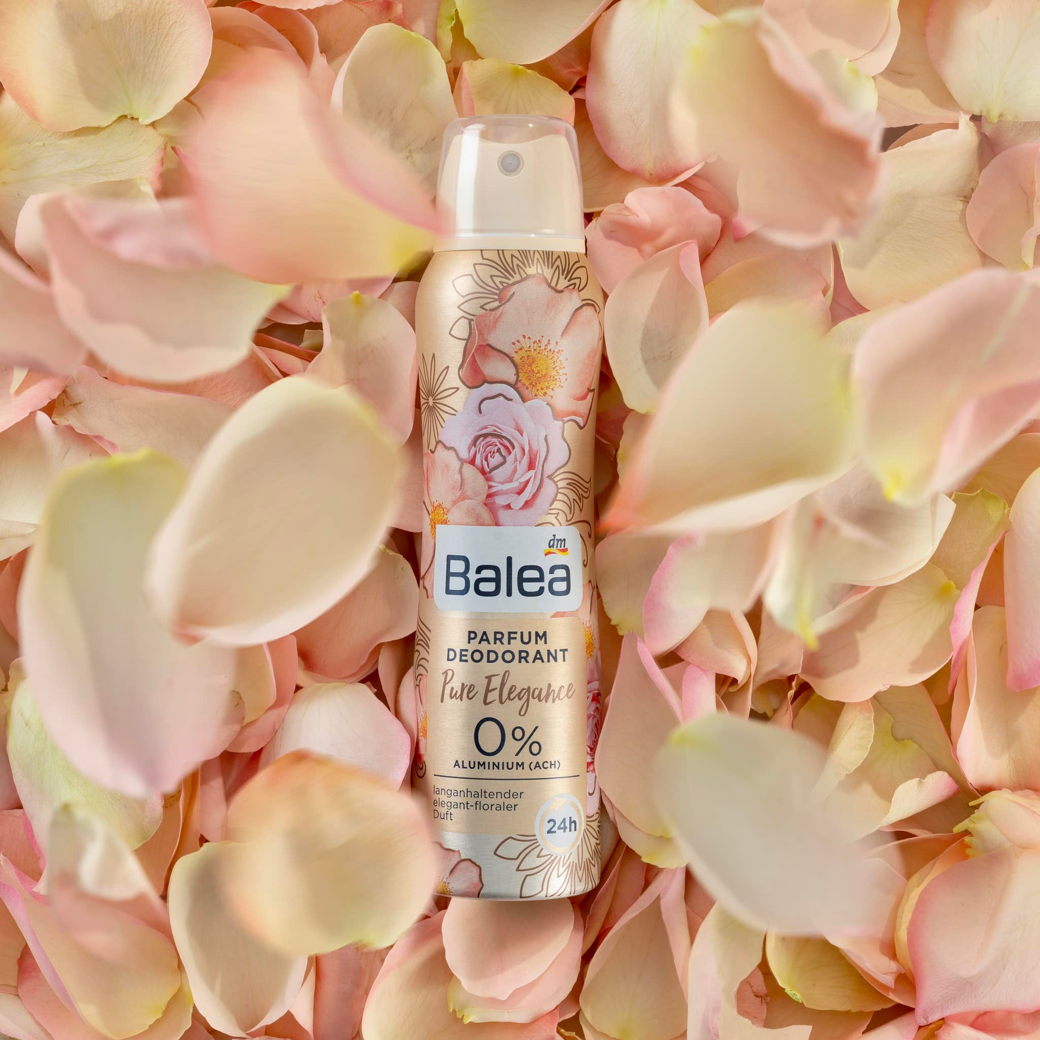 FLOWER POWER 🌸🌼🌸 mit unserem neuen Parfum Deo Pure Elegance (0,95€)✨ Es zaubert einen elegant floralen Duft nach Wildrose und pudriger Jasminblüte 💛 Dabei sorgt es für einen wirksamen Deoschutz ohne w