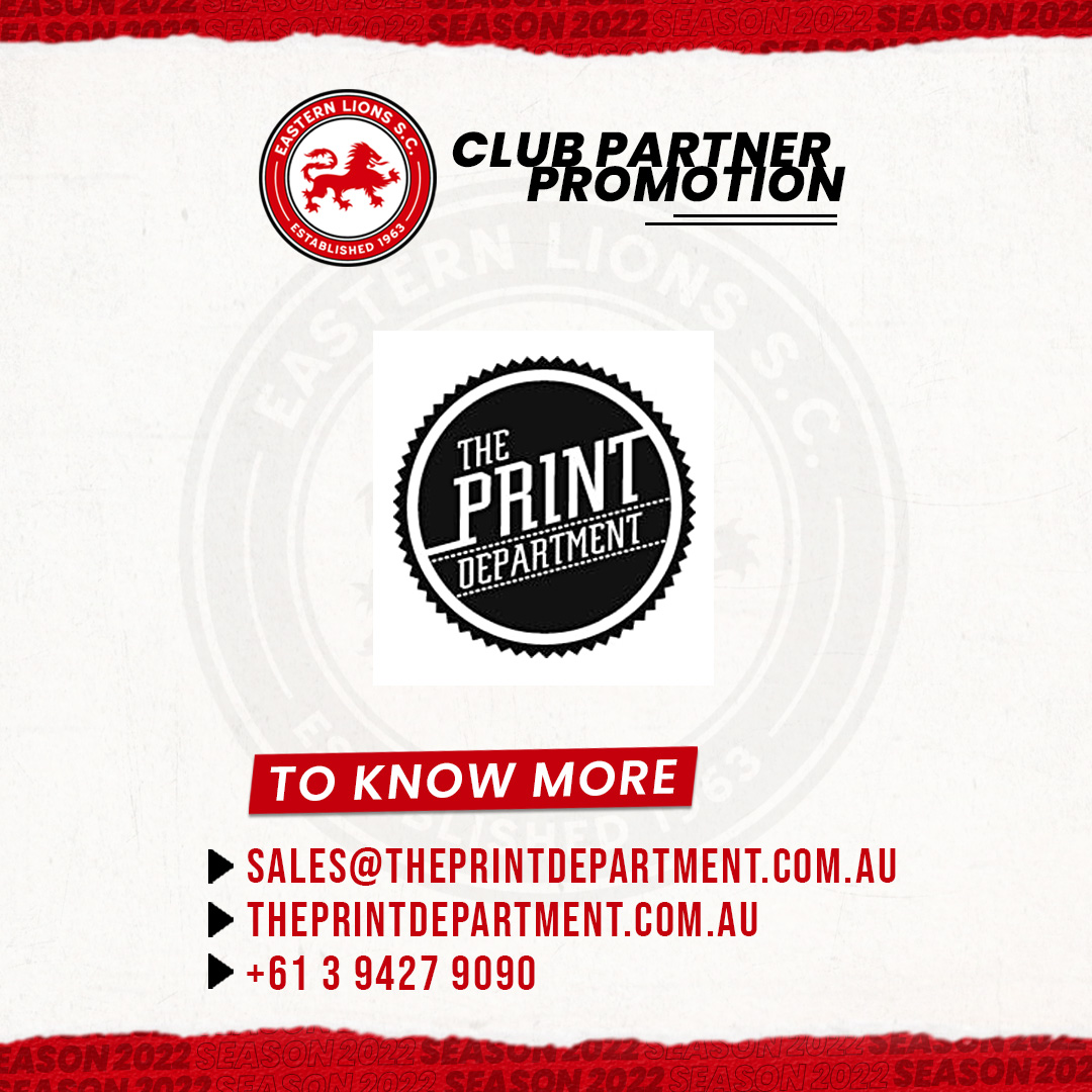 Eastern Lions SC - ⚽ Club Partner Promotion – The Print Department ⚽ ...